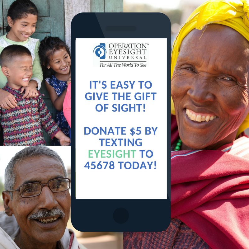 Text to donate operation eyesight